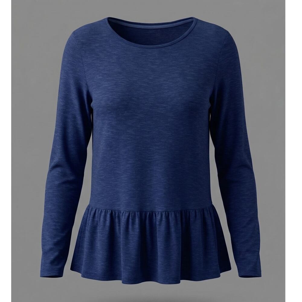 Southern Tide Womens XS Nautical Coastal Preppy Staple Long Sleeve‎ Peplum Top